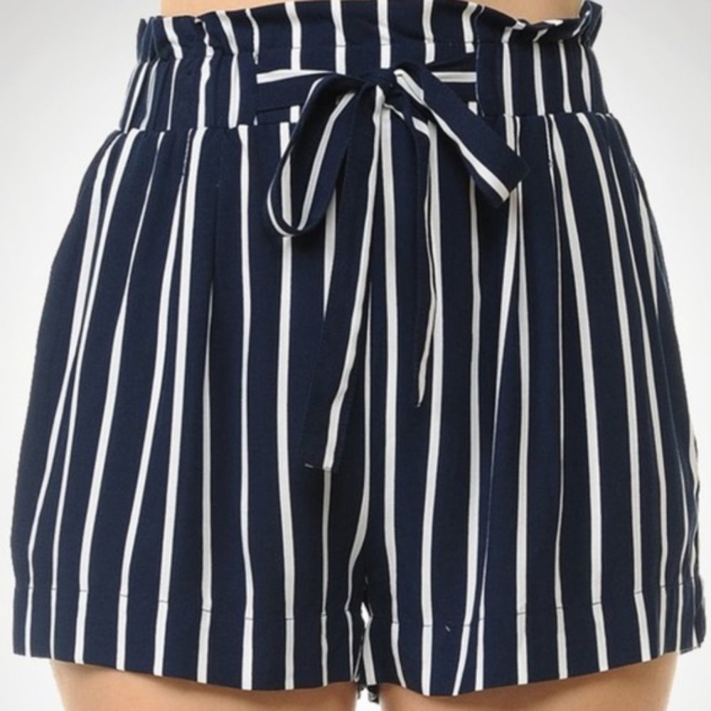 Blue Striped Shorts - Picture 2 of 5